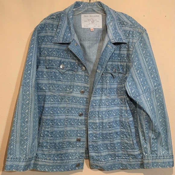 True Religion Plus Size Denim Trucker Jacket - Picture 1 of 15